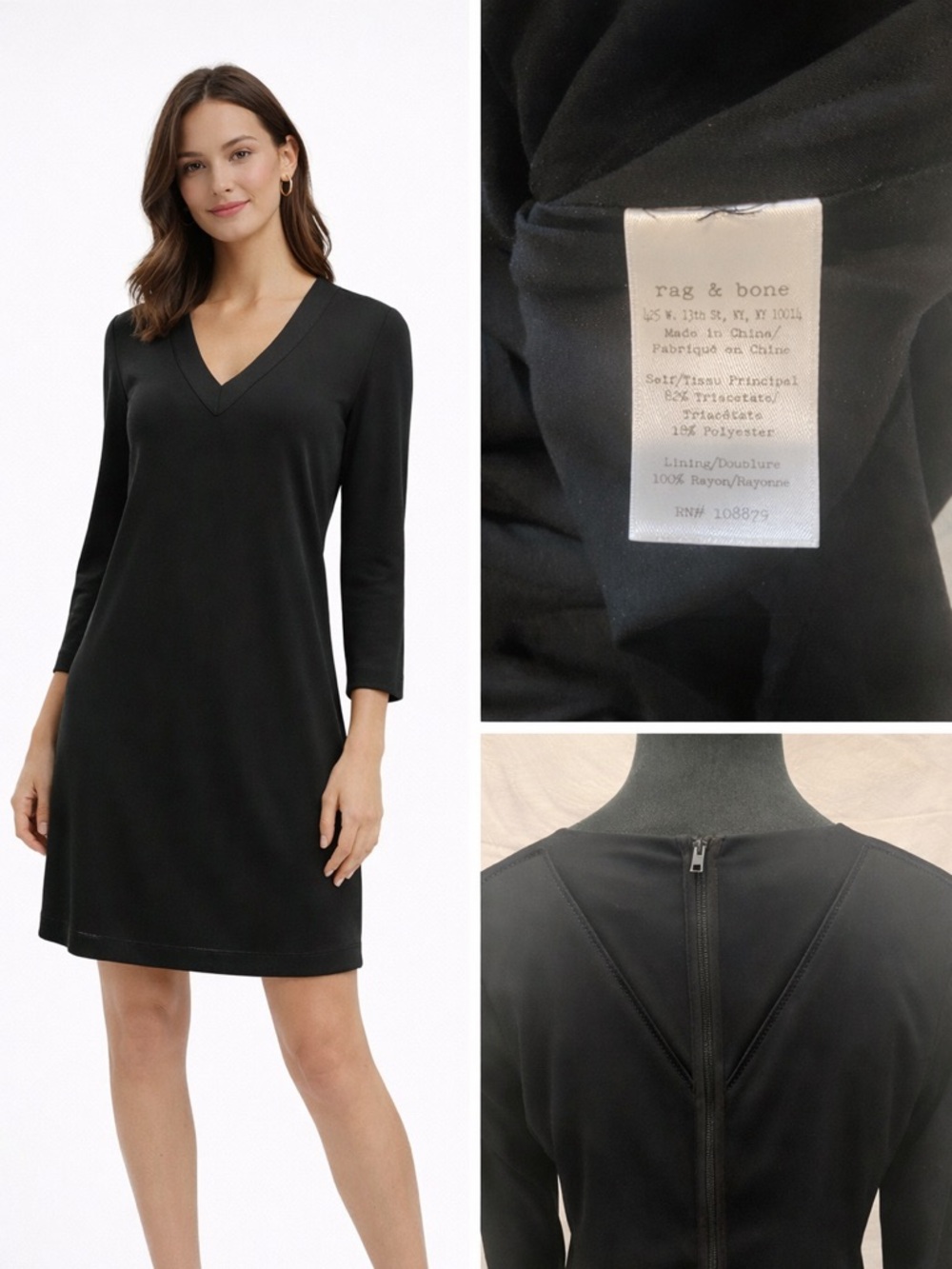 Size 4 Rag and Bone black dress perfect for any special occasion.